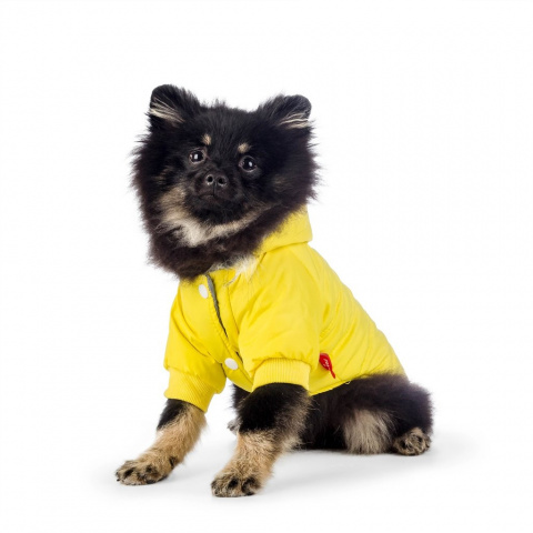 Куртка с меховым капюшоном для собак 2XL желтый (унисекс)