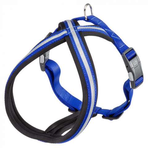 Шлейка для собак DAYTONA CROSS S-M со светоотражающей полоской и магнитными застежками, синяя