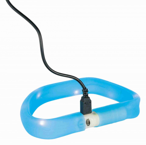 Мигающее кольцо для собак USB, L–XL: 70 см/30 мм, синий 1