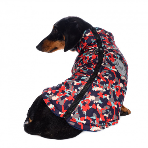 Куртка для собак на молнии красная камуфляж M 5