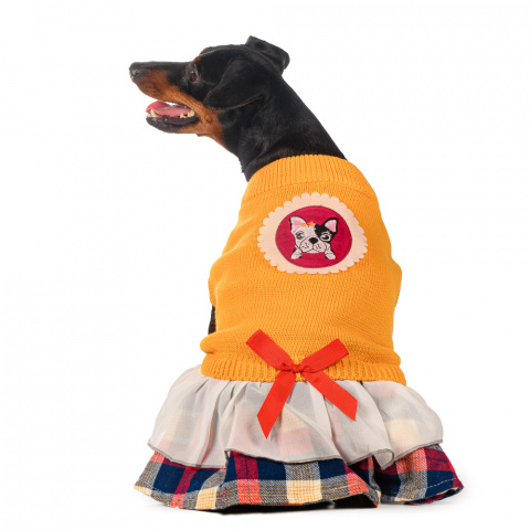 Платье-свитер для кошек и собак L желтый (унисекс) 1