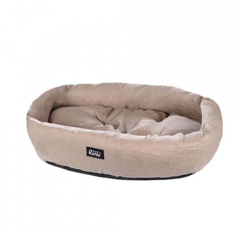 Лежак овальный для собак и кошек мелких и средних пород, бежевый