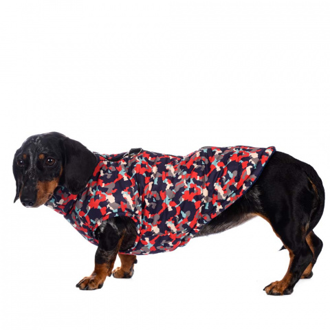 Куртка для собак на молнии красная камуфляж XS 3