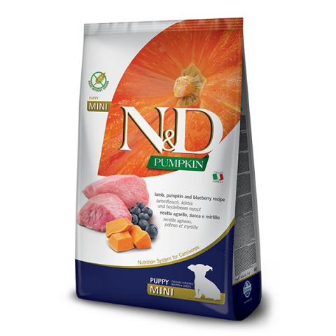 N&D PUMPKIN сухой корм для щенков мелких пород, с ягненком, тыквой и черникой, 800г 2