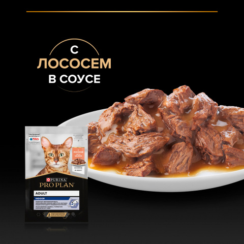 Nutri Savour Housecat Влажный корм (пауч) для взрослых кошек живущих дома, с лососем в соусе, 85 гр. 4