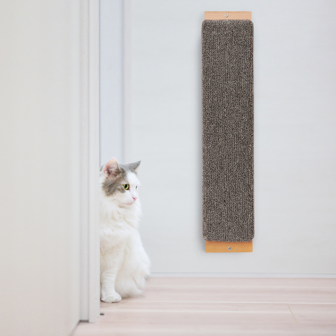 Когтеточка-доска для кошек для вертикального или горизонтального крепления, серая, 67х15х3 см 1