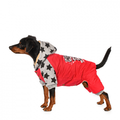 Комбинезон с капюшоном для собак 2XL красный (девочка)