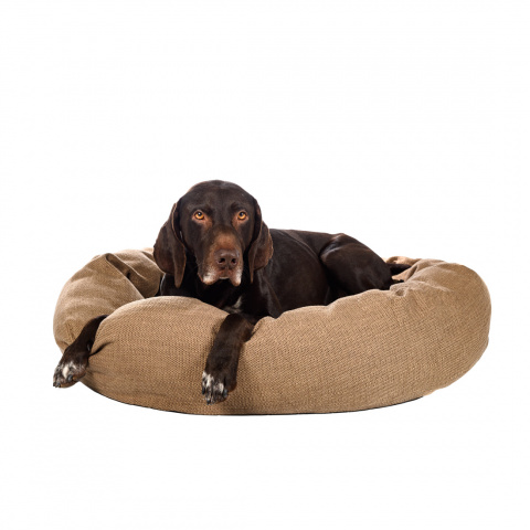 Лежак овальный для собак и кошек мелких и средних пород, 100х70х23 см, бежевый 1