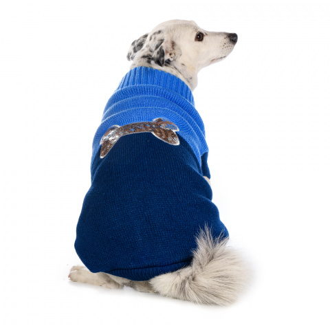 Свитер для собак с пайетками 55см 4XL синий (унисекс)