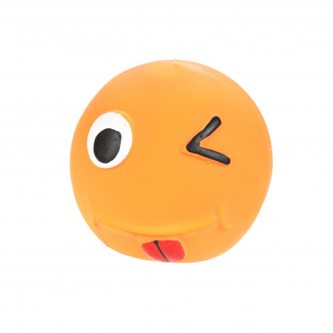 Игрушка для собак Смайлик, латекс, оранжевый, 6,5 см