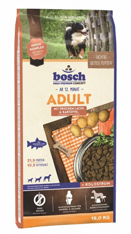 Adult корм для собак со средним уровнем активности старше 1 года, с лососем и картофелем, 15 кг