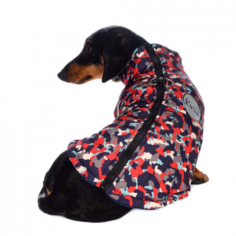 Куртка для собак на молнии красная камуфляж XL 8