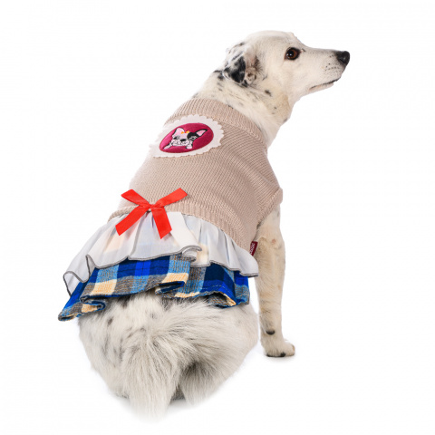 Платье-свитер для кошек и собак L бежевый (унисекс) 2