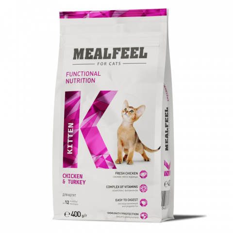 Functional Nutrition Kitten Корм для котят до 12 месяцев, с курицей и индейкой, 400 гр.