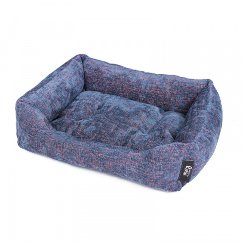 Лежанка для кошек и собак мелких пород, 60х50х15 см, ткань буклированная, синий