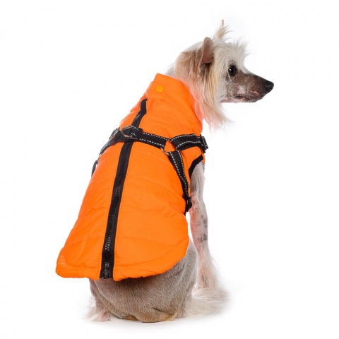 Куртка со шлейкой для собак 2XL желтый (унисекс)