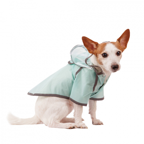 Дождевик для собак с капюшоном L зеленый (унисекс)