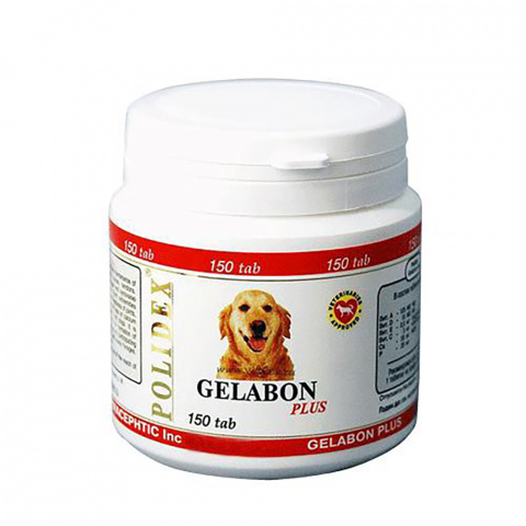 Гелабон плюс Кормовая добавка для укрепления связок, суставов и хрящей у собак, 150 таблеток 1