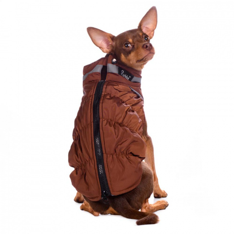 Куртка на молнии для собак Французский бульдог 2XL коричневый (унисекс) 5