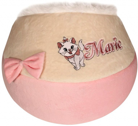 Лежанка для животных для кошек Мария розовая, плюш\искусственный мех, вышивка, 42х40х28 см 1