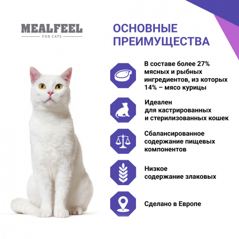 Functional Nutrition Sterilized Light Влажный корм (пауч) для стерилизованных кошек Контроль веса, с кусочками курицы в соусе, 100 гр. 1