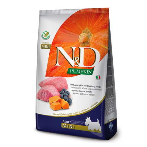 N&D PUMPKIN сухой корм для собак мелких, с ягненком, тыквой и черникой, 800г 2