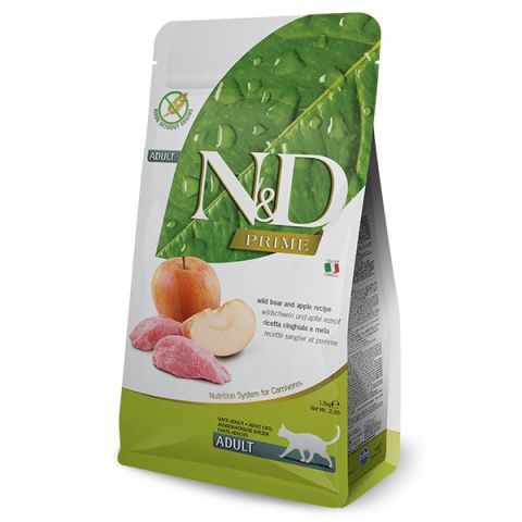 N&D PRIME сухой корм для кошек, с кабаном и яблоком, 1,5кг 2