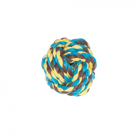 Игрушка для собак Мяч веревочный, разноцветный, 6 см