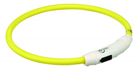 Мигающее кольцо для собак USB, M–L: 45 см/ф 7 мм, нейлон, желтый,USB