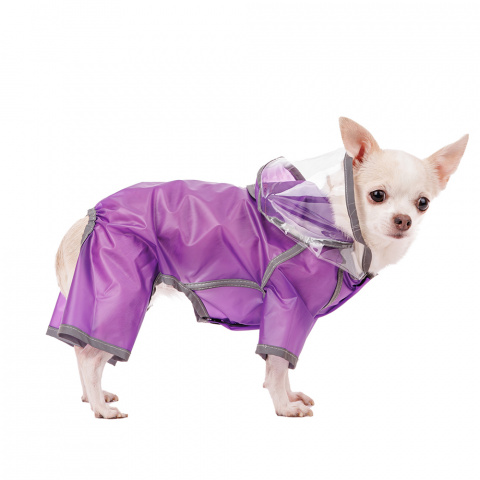 Дождевик для собак с ножками M фиолетовый (унисекс) 6