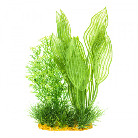 Растение композиция зеленые листья 15см