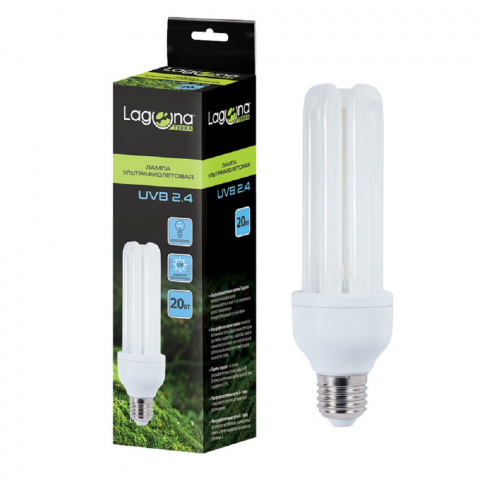 Лампа ультрафиолетовая для птиц, амфибий, змей и комнатных растений UVB2.4, 20Вт 2