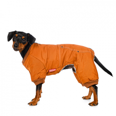 Комбинезон для собак на молнии оранжевый