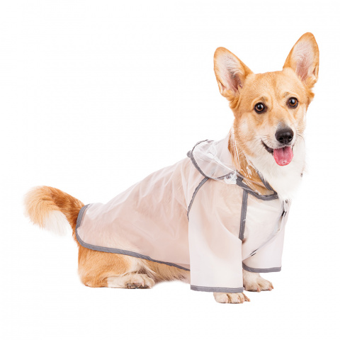 Дождевик для собак с капюшоном 4XL прозрачный (унисекс)