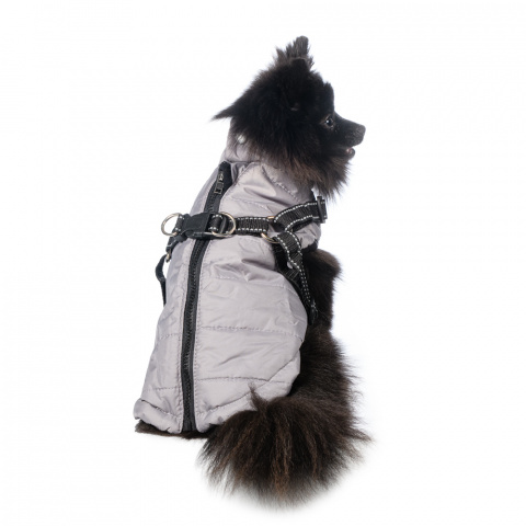Куртка со шлейкой для собак XS серый (унисекс) 1