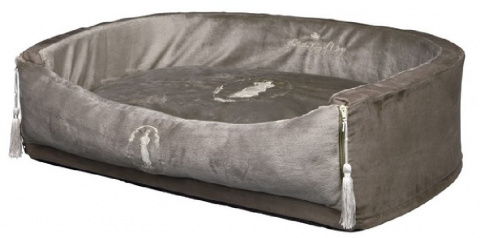 Лежак для животных King of Dogs, серо-коричневый, отстегивающийся бортик, 90х70х25 см 1