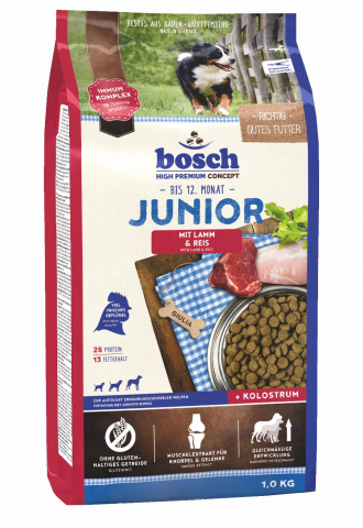 Junior корм для щенков с чувствительным пищеварением, с ягненком и рисом, 1 кг