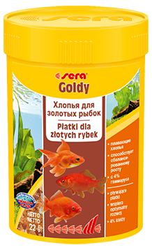 goldy корм для золотых рыбок хлопья, бн. 100 мл