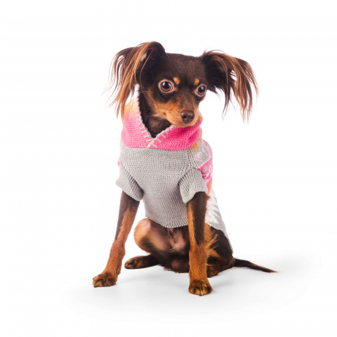 Свитер с капюшоном для собак 35см L розовый (унисекс)