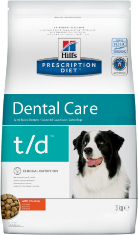Prescription Diet t/d Canine корм для собак для лечения заболеваний полости рта, с курицей, 3 кг