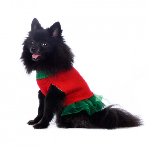 Свитер для собак с пачкой красно-зеленый XL 5