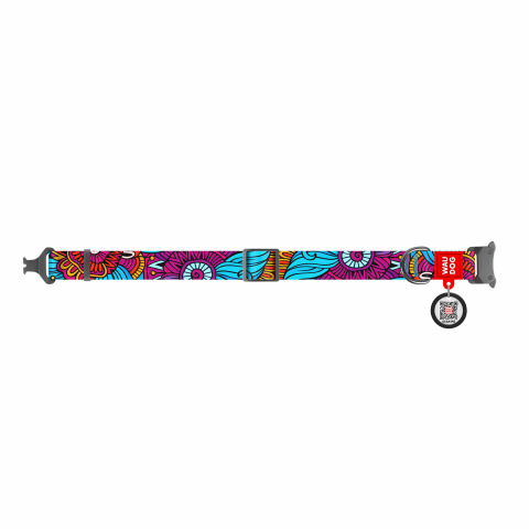 Ошейник WAUDOG Nylon с рисунком Лето (ширина 25мм, длина 31-49см)металлическая пряжка-фасткес