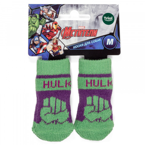 Носки для собак Marvel Халк M зеленый (унисекс)