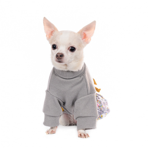 Платье-свитер для собак XS серый (девочка) 1
