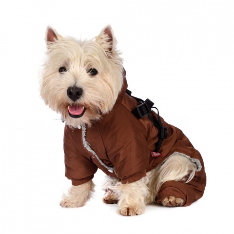 Комбинезон со шлейкой и капюшоном для собак XL коричневый (унисекс) 7