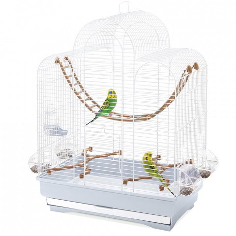 Клетка для птиц Fiona, 50х30х65 см, белая, морозно-голубая