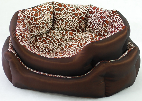 Лежак для животных Сафари №1 овальный с бортами, 40х53х16 см
