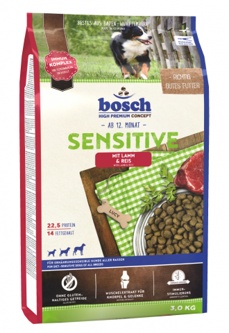 Sensitive Сухой корм для взрослых собак всех пород склонных к аллергии, с ягненком и рисом, 3 кг