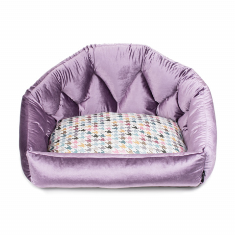 Лежак с рельефной спинкой Корона для кошек и собак мелких пород, 60х45 см, фиолетовый 2