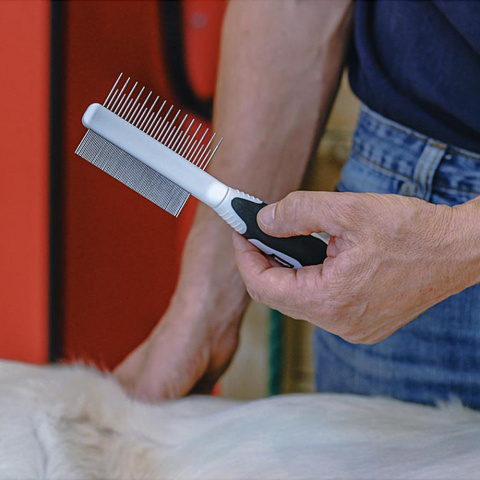 Гребень с ручкой двухсторонний для собак и кошек Gro 5755 Premium, 21,5x5,7x3 см 2